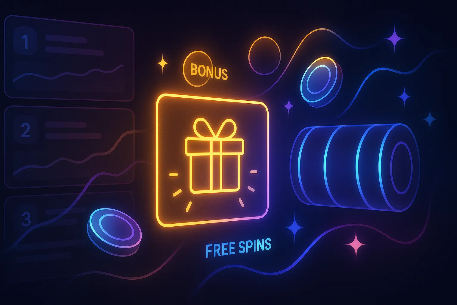 Иллюстрация к бездепозитным бонусам казино и фриспинам за регистрацию